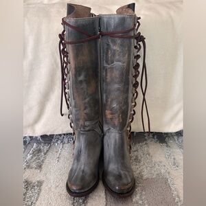 Freebird Gray and Brown Lace-Up Boots